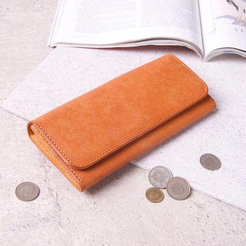 磨砂長夾 Long Wallet / 磨砂淺棕 &杏黃 Tan