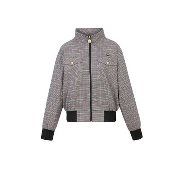 FILA官方直營 女平織外套-格紋 5JKZ-5720-KK