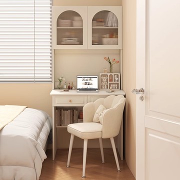 【含稅/免運】 書桌書架一體電腦桌臥室家用辦公桌女生白色書桌學習寫字梳妝臺子