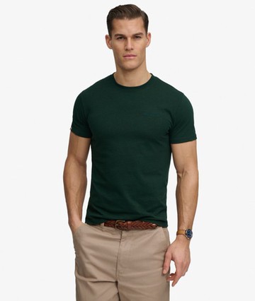 Superdry Men's Essential Company Logo Embroidered T-shirt Green Size: L