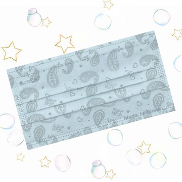 麗正 成人平面型醫用口罩(湖水藍變形蟲)-30入 /單片包裝