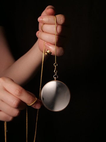 19世紀末期 法國 大型鍍金玻璃相片墜