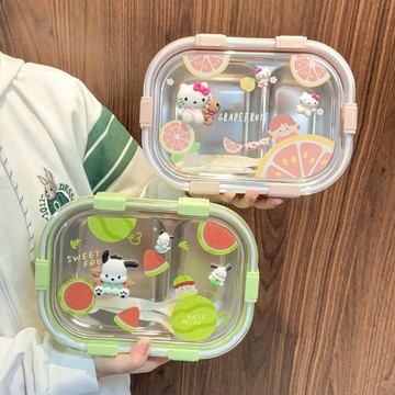 【臺灣-出貨】恰帕狗凱蒂貓大容量便攜不鏽鋼便當盒可微波上班族學生帶飯保飯盒