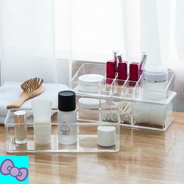 透明化妝品收納盒 桌面收納盒 口紅盒 化妝棉化妝刷置物架 壓克力收納盒 化妝棉收納盒 口紅收納盒 分格分隔收納盒 首飾盒