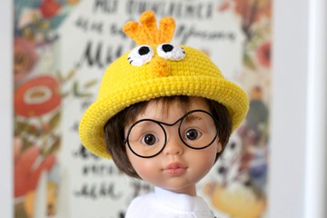 13 英寸 Paola Reina 娃娃小雞帽子，Meadowdoll 餃子，動物帽子，針織帽