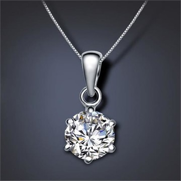 經典六爪莫桑石吊墜鎖骨鏈莫桑石銀項鏈1-2-3克拉仿鉆石吊墜女