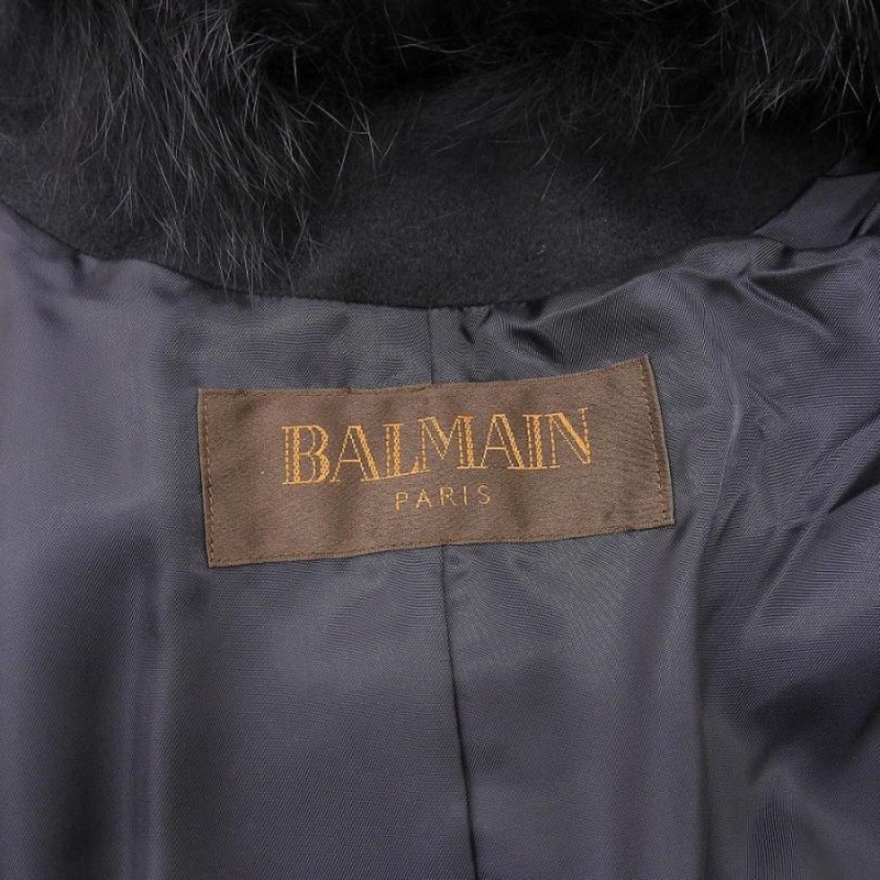 BALMAIN バルマン カシミヤ100×フォックスファー ポンチョ