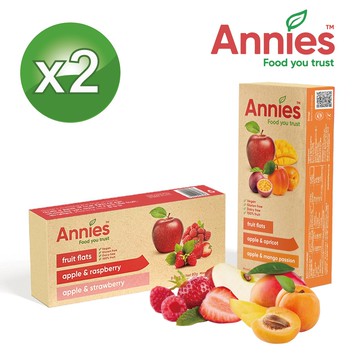 【壽滿趣】紐西蘭Annies全天然水果條(2盒) 覆盆莓&草莓1+杏桃&百香1