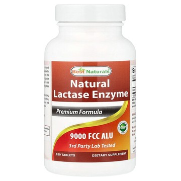 Best Naturals, 天然乳糖酶，9000 FCC ALU，180 片