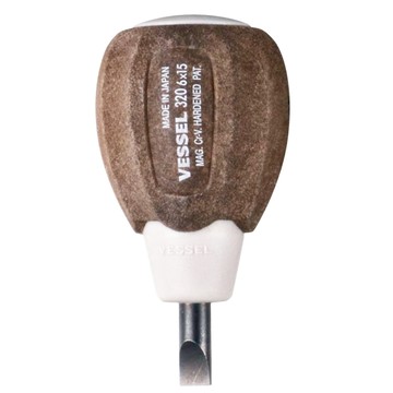 VESSEL Tools B-320 #6x15 一字短型木柄止滑起子  1支