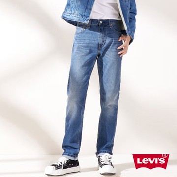 Levis 男款 上寬下窄 502Taper牛仔褲 中藍水洗刷白 彈性布料