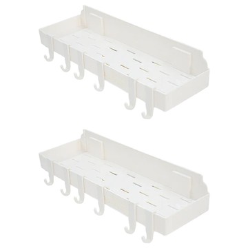 日本SP SAUCE 壁掛式黏貼置物架 小 強力黏著 免釘安裝 瀝水收納 優質PP樹脂材質  白色  2個