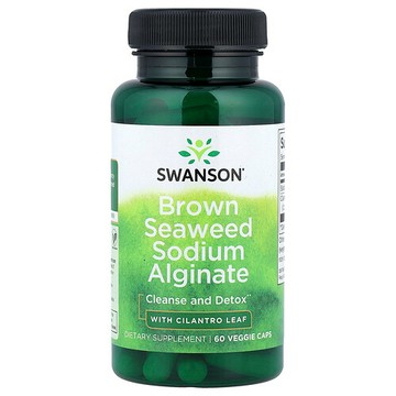 Swanson Vitamins, 褐藻海藻酸鈉和芫荽葉，60 粒素食膠囊