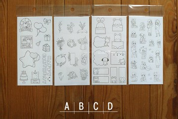 199 - 小清新 創意著色 手帳貼紙- YST-63