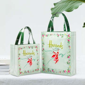 新款歐美時尚harrods  PVC 防水大容量購物袋單肩包包手提包女包