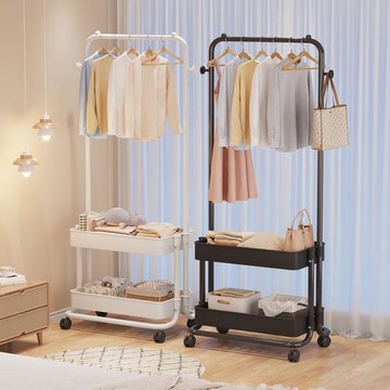 衣帽架落地臥室掛衣架可移動帶輪家用室內網紅輕奢晾衣架簡易衣架