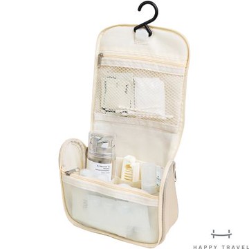 【HAPPY TRAVEL】吊掛式盥洗收納包(燕麥奶)
