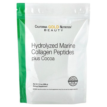 California Gold Nutrition, 含可可的水解海洋膠原蛋白肽，7.3 盎司（206 克）