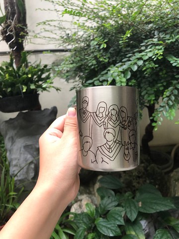 線條畢業紀念露營鋼杯 客製化馬克杯 手繪訂製 畢業禮物推薦