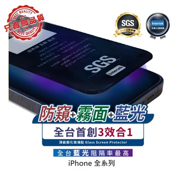 iPhone16 滿版 抗藍光 霧面 防窺 i15三合一保護貼 鋼化膜 玻璃貼 i14 i13 i12 i11 毛先生