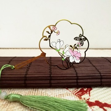 書簽古典中國風書簽燈樹葉學生用金屬黃銅可愛卡通創意小清新文具