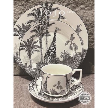 JOJO'S L. PD.also.ins風法式長頸鹿咖啡杯碟復古陶瓷小眾 | 杏又