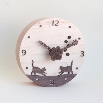 CLOCK_10 桌立時鐘 春日逗留 貓咪 肉球 逗貓棒 可磁吸 壁掛