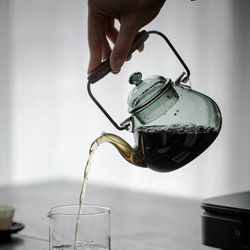 優樂悅~束刻 玻璃提梁壺電陶爐加熱煮茶壺套裝耐熱茶壺家用泡茶壺燒水壺手沖壺 茶壺