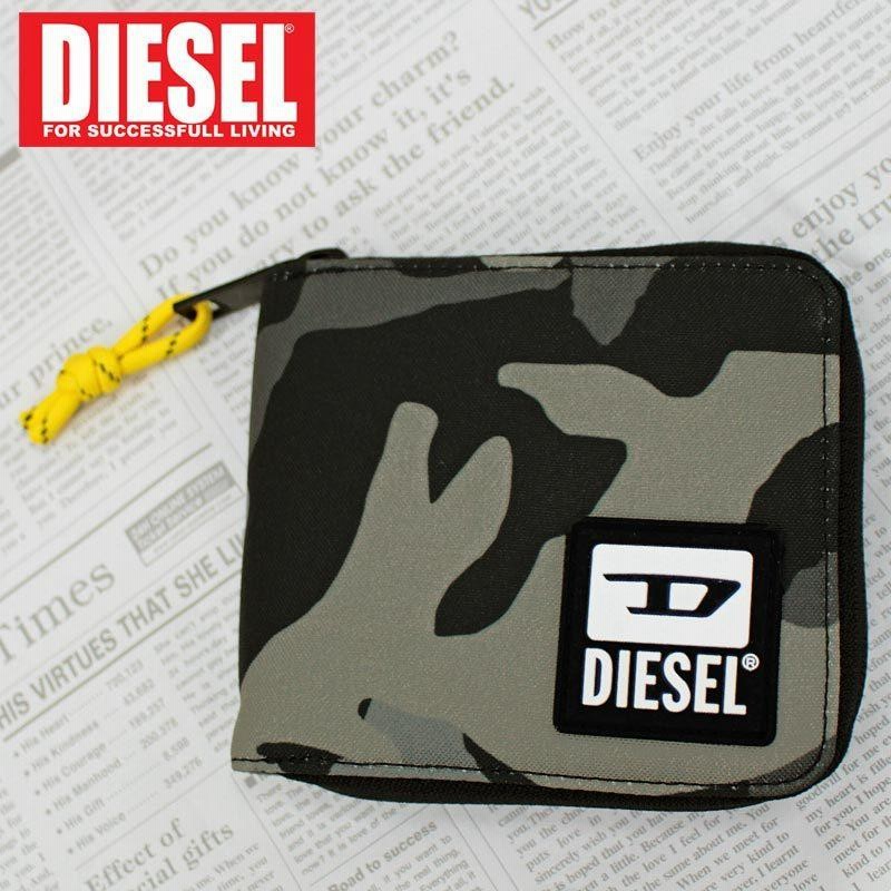 DIESEL ディーゼル ウォレット ラウンドファスナー 2つ折り 財布 ロゴ