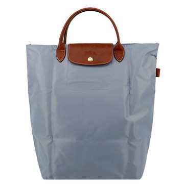 [平輸版]LONGCHAMP LE PLIAGE系列短把再生尼龍手提包(中/鋼灰)真品平輸