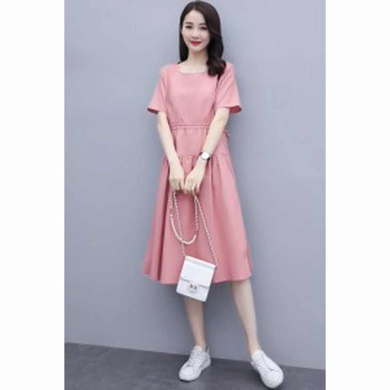 綿麻混 ワンピース 膝丈 春夏ワンピース レディース 半袖 Aライン コットンリネンワンピース ドロストワンピース 大きいサイズ 3l 春 夏 通販 Lineポイント最大1 0 Get Lineショッピング