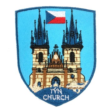 DIY刺繡徽章 捷克 泰恩教堂 刺繡貼布 東歐 電繡貼 INS打卡地標 PATCH 貼章 補丁貼 燙布貼 徽章 _廠商直送