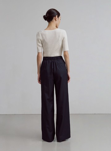 中性細條紋直筒西裝褲