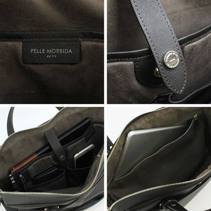 ペッレモルビダ ブリーフケース リモンタナイロン 2way 1ルーム ブリーフケース PELLE MORBIDA PMO-CA112  CharcoalGray（チャコールグレー×チャコールグレー） （チャコールグレー（C06）×F） | LINEショッピング