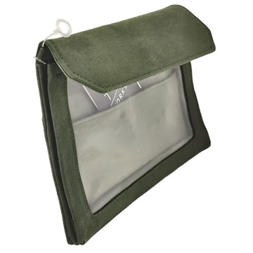 KING JIM FLATTY WORKS A6 多用途收納袋 墨綠色 帆布 塑料  17.2 x 12.2 x 3.5cm