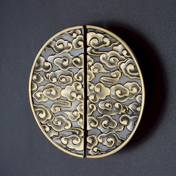 凡帝羅新中式實木櫥柜抽屜柜子衣柜門拉手仿古銅對裝拉手半圓把手