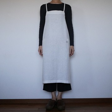 Pinkoi 代購 -  訂製休閒圍裙麻白