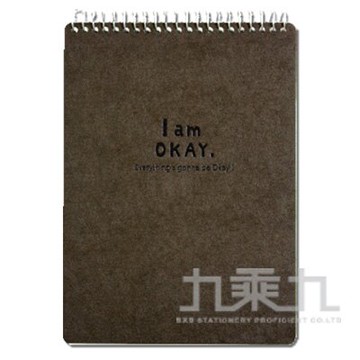 I am okay-36K上翻橫線筆記-黑 BN-3593D【九乘九購物網】