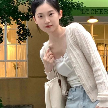 Brandy宋祖兒同款純欲風針織開衫女春夏裝bm鏤空針織衫薄款打底衫