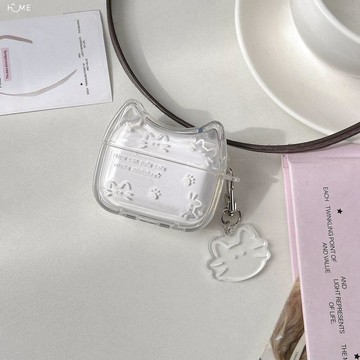 【airPods耳機殼】線條小貓適用于AirPods Pro3代耳機保護套airpods4 藍牙蘋果2代