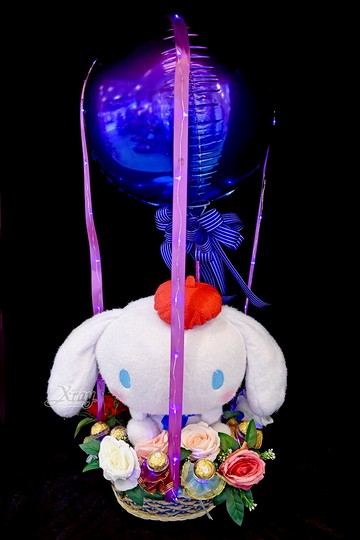 大耳狗 熱氣球，Sanrio/捧花/情人節金莎花束/熱氣球/西洋情人節/畢業花束/亮燈花束/情人節禮物/婚禮佈置/婚禮小物/生日禮物/派對慶生/告白/求婚，X射線【Y030071】
