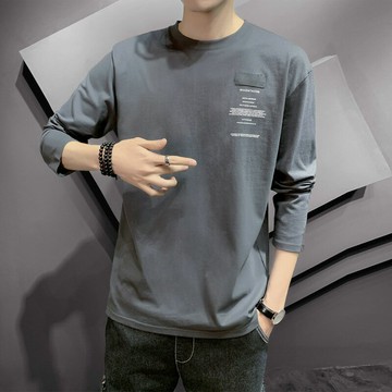 t恤男長袖ins潮寬松打底衫韓版潮流2025夏季薄款圓領體恤春秋上衣鑫弘-衣錦男裝