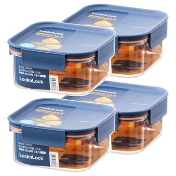 LocknLock Bisfree Modular Plus 方形密封容器 海軍藍  4個  4個容器 + 4個蓋子