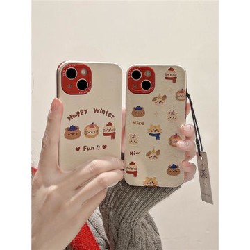 蘋果皮質卡通紅色本命年手機殼