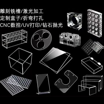 高透明亞克力闆定製圖案UV廣告牌加工折彎激光鵰刻切割整張展示盒 Z4US