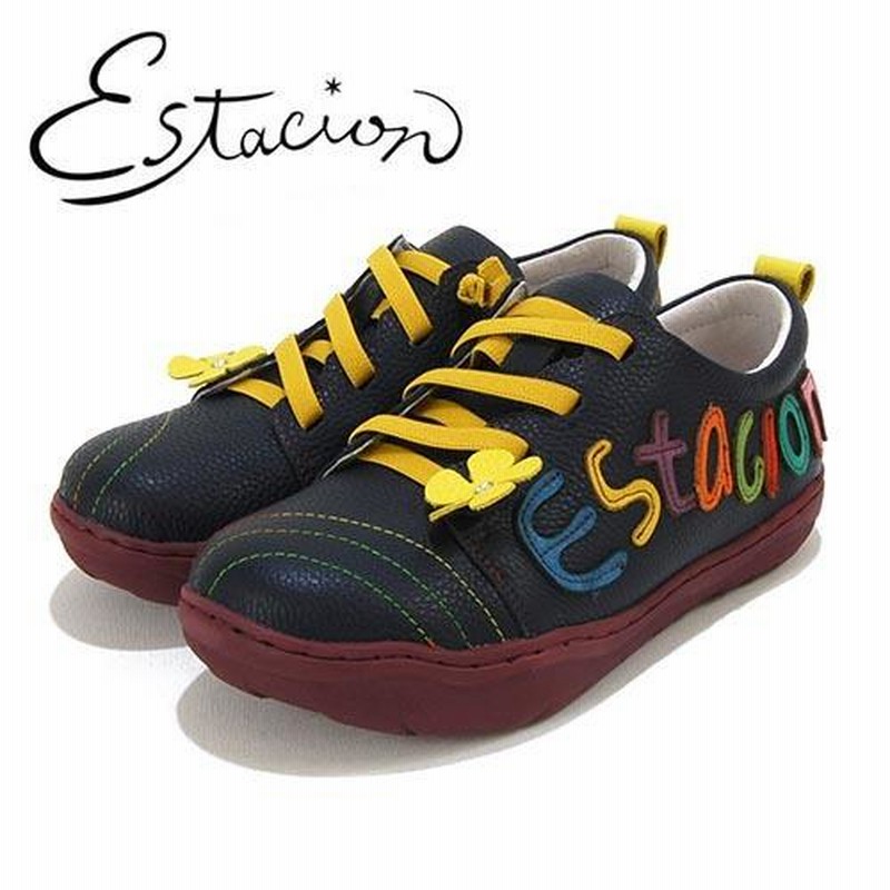 エスタシオン Estacion 革 ロゴモチーフ レザースニーカー 通販 LINE