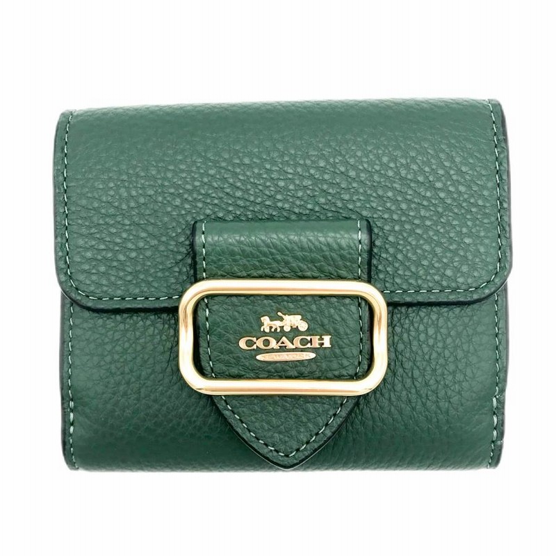 未使用品] COACH/コーチ レディース ２つ折財布 CF473 緑コーチ