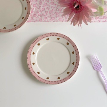 韓國自制可愛風愛心盤子少女心甜品盤蛋糕盤西餐盤子美食拍照道具