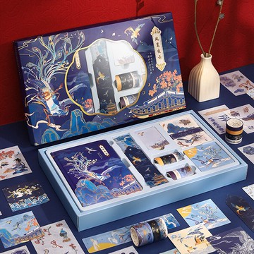 手帳套裝 網紅古風手賬本套裝豪華古典中國風筆記本子禮盒手帳素材工具貼紙膠帶大禮包生日禮物學生用記事本子文藝精致【CM13360】