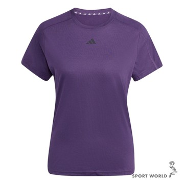 Adidas 短袖上衣 女裝 吸濕排汗 紫【運動世界】JY4573
